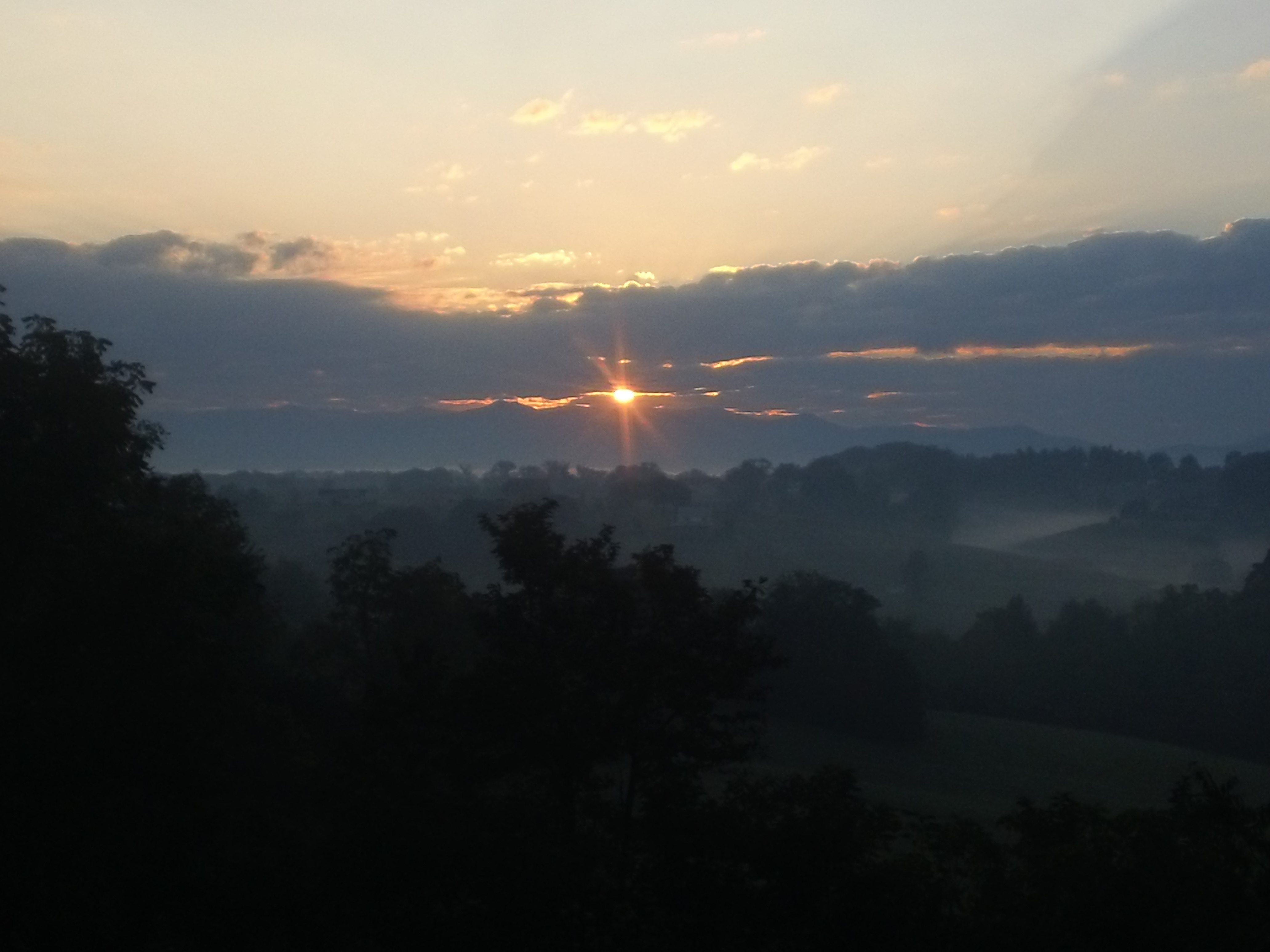 Sunrise and Mist~ view from the deck